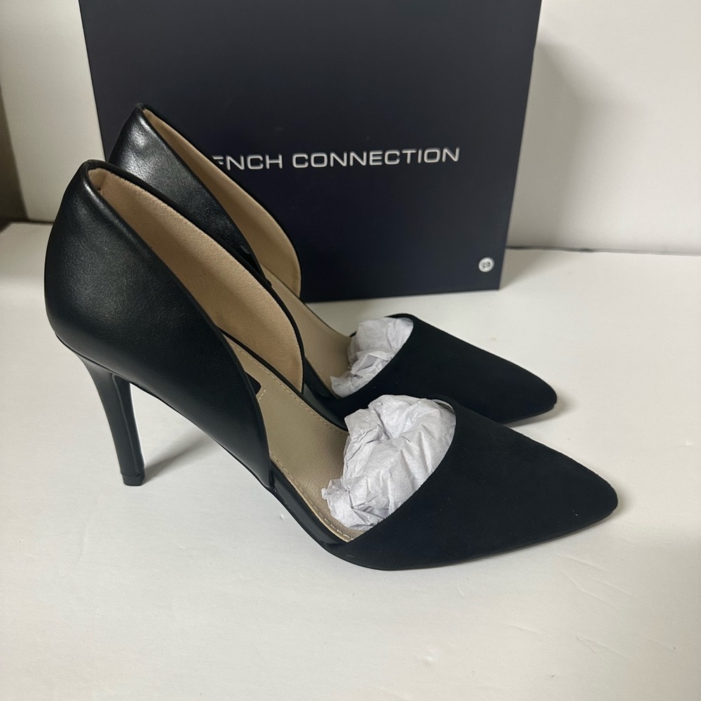 French Connection D’orsay Black Stiletto Heels Size 9 - Picture 2 of 7
